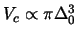 $ V_c \propto \pi
\Delta_0^3 $