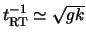 $ t^{-1}_{\textrm{RT}} \simeq \sqrt{ gk } $