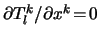 $ \partial T_l^k / \partial x^k \! = \! 0$