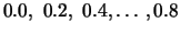 $ 0.0,\
0.2, 0.4,\ldots ,0.8 $