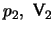 $ p_2, \mathprm{V}_2 $