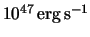 $ \unit{ \power{ 10 }{ 47 } }{ erg \usk
\reciprocal \second } $