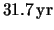 $ \unit{ 31.7 }{ yr } $