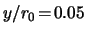 $ y/r_0\!=\!0.05 $