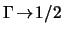 $ \Gamma \! \rightarrow \! 1/2 $