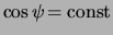$ \cos\psi \! =
\textrm{const} $