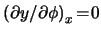$ \left( \partial y / \partial \phi \right)_x \! = \! 0 $