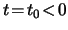 $ t \! = \! t_0 \! < \!
0$
