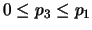 $ 0 \le p_3 \le p_1 $