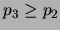 $ p_3 \ge p_2$