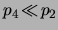 $ p_4 \! \ll \! p_2$